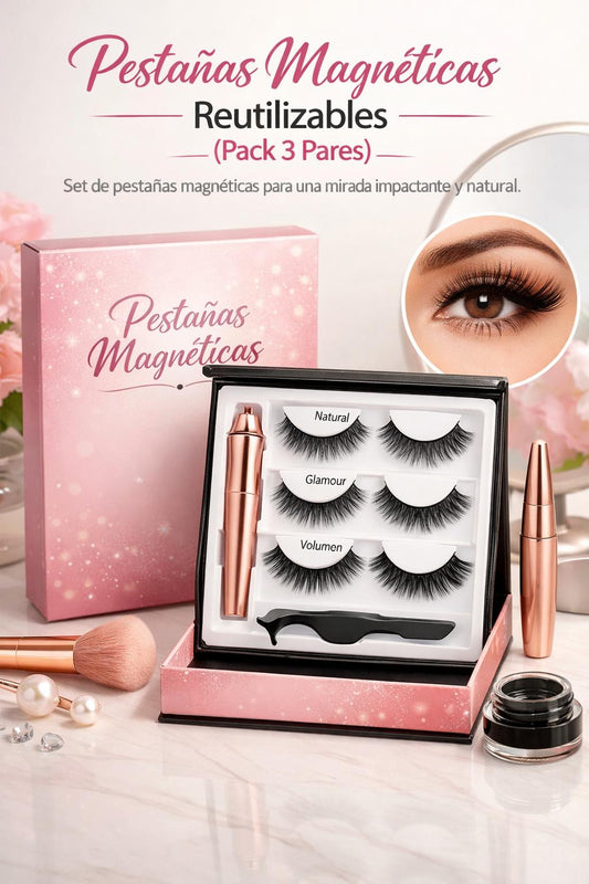 Pestañas Magnéticas Reutilizables (Pack 3 Pares)